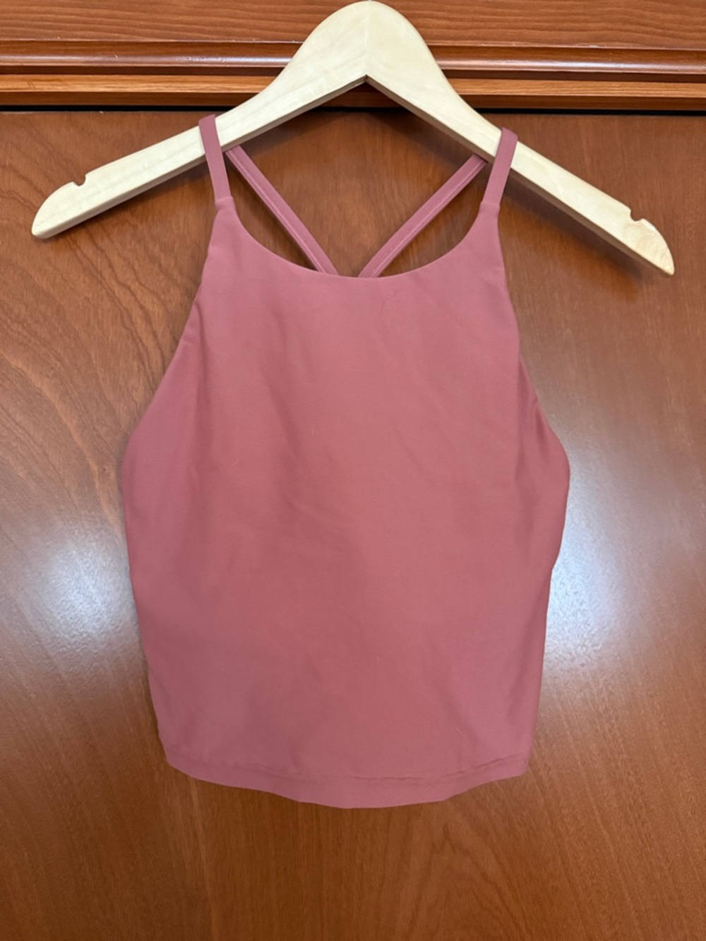 Old Navy Dusty Rose Double-Strap Halter Sports Bra Top